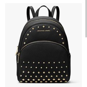 Michael Kors black studded medium backpack